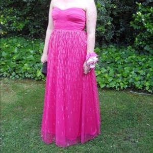 Pink & Silver Full Length Formal Dress